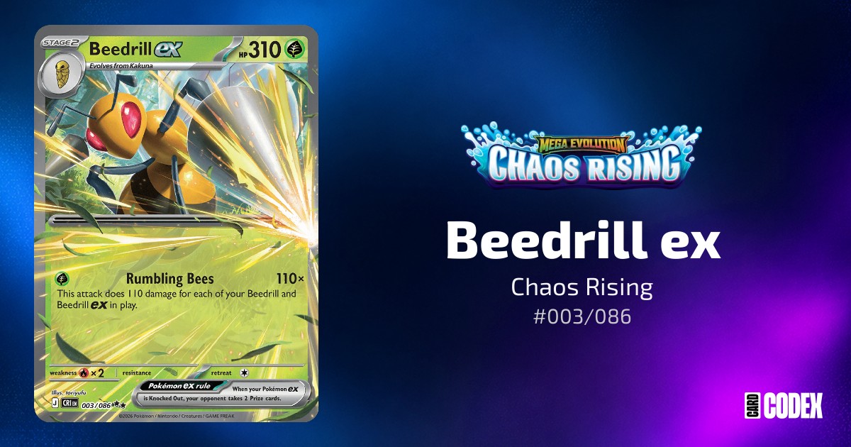 Beedrill ex #003/086 - Chaos Rising | Price Guide & Historical Value