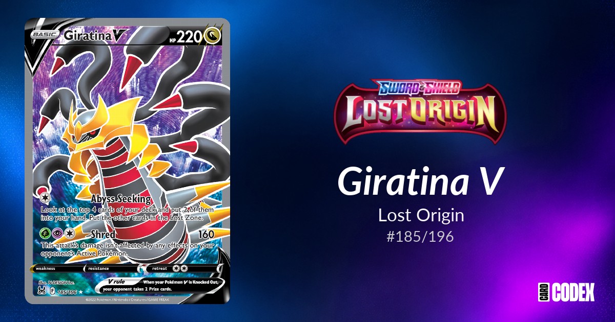 Giratina V #185/196 - Lost Origin | Price Guide & Historical Value
