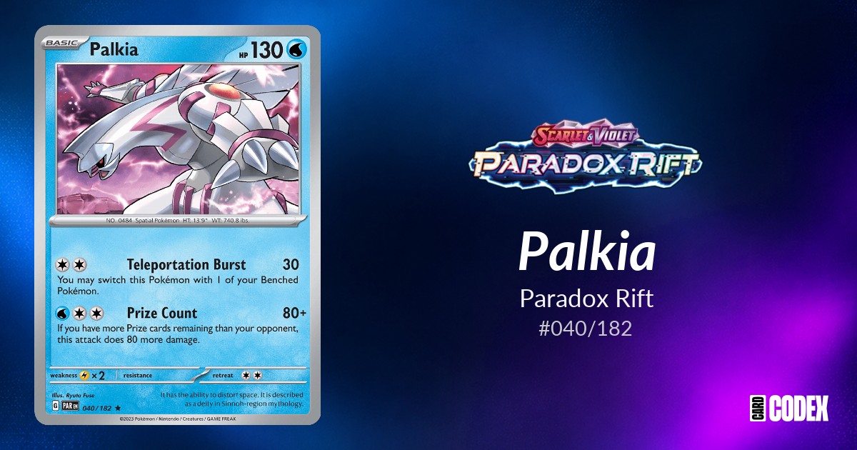 Palkia #040/182 - Paradox Rift | Price Guide & Historical Value