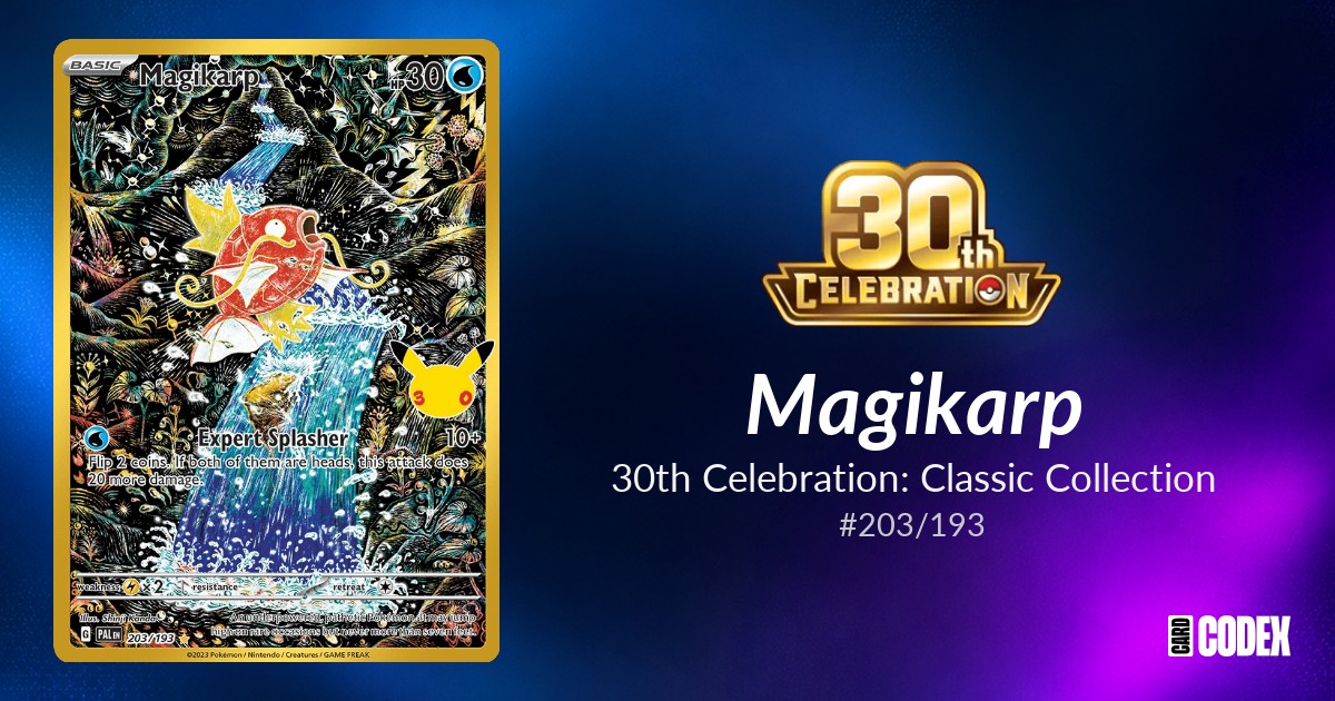 Magikarp #203/193 - 30th Celebration: Classic Collection | Price Guide ...