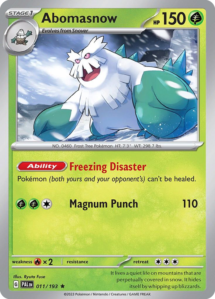 Abomasnow sv2-11 Rare from Paldea Evolved Set