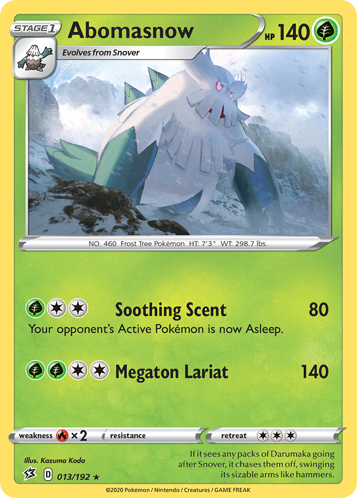 Abomasnow swsh2-13 Rare from Rebel Clash Set
