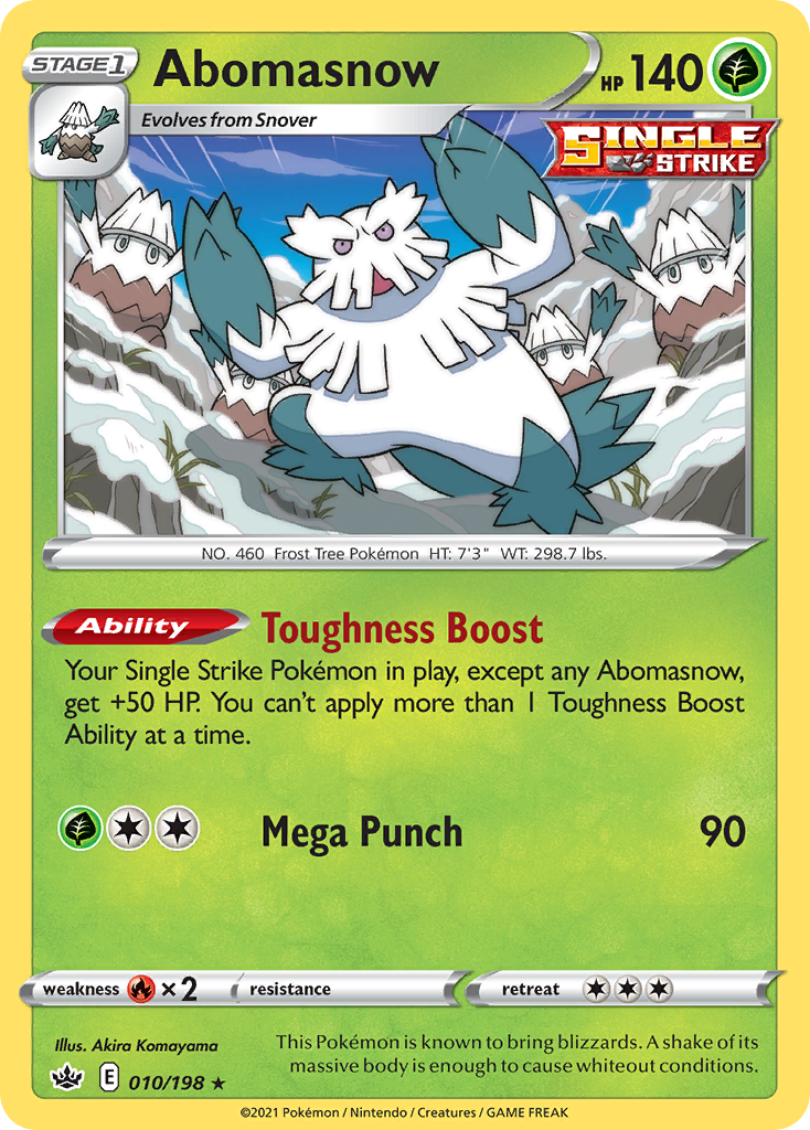 Abomasnow swsh6-10 Rare from Chilling Reign Set