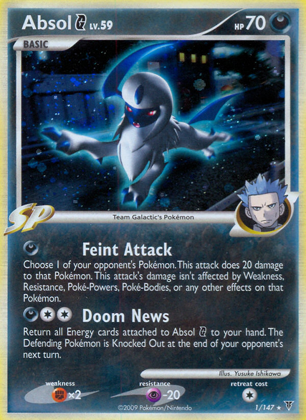 Absol G pl3-1 Rare Holo from Supreme Victors Set