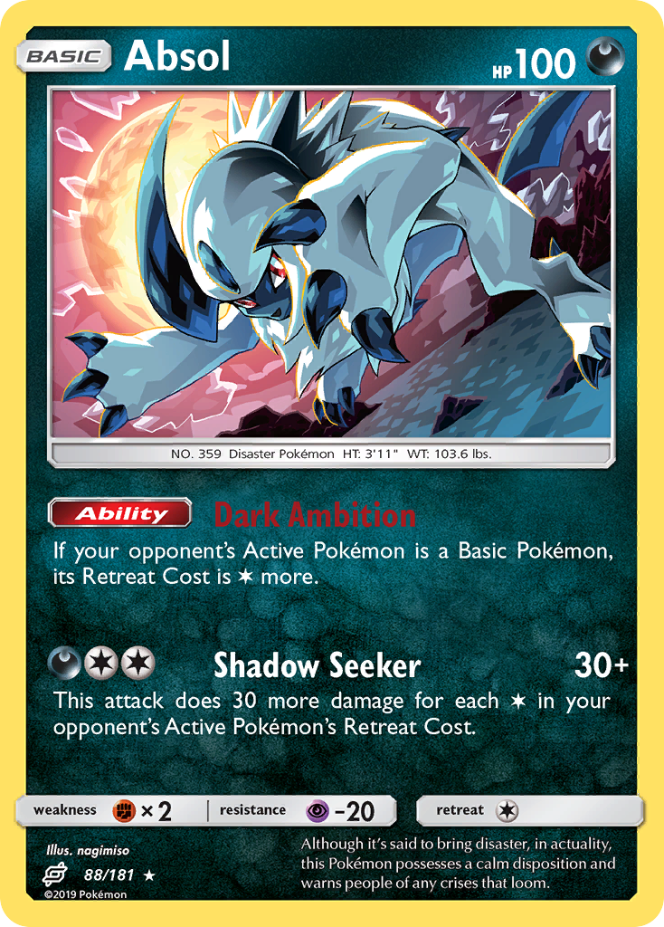 Absol sm9-88 Rare Holo from Team Up Set
