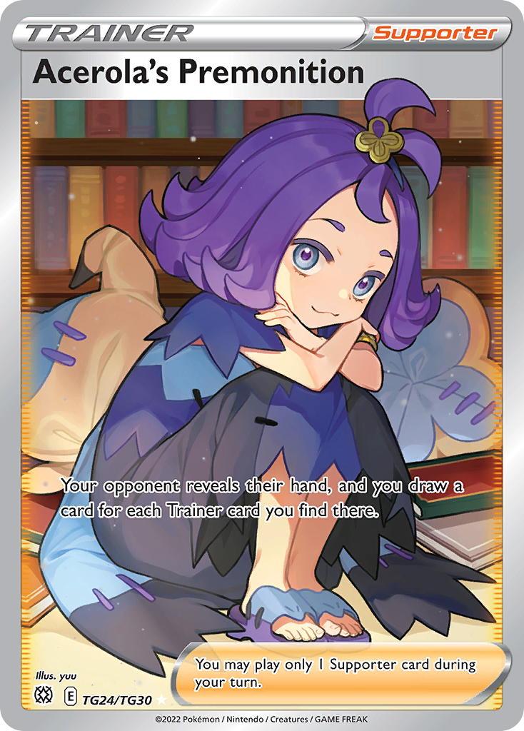 Acerola’s Premonition swsh9tg-TG24 Rare Ultra from Brilliant Stars Trainer Gallery Set