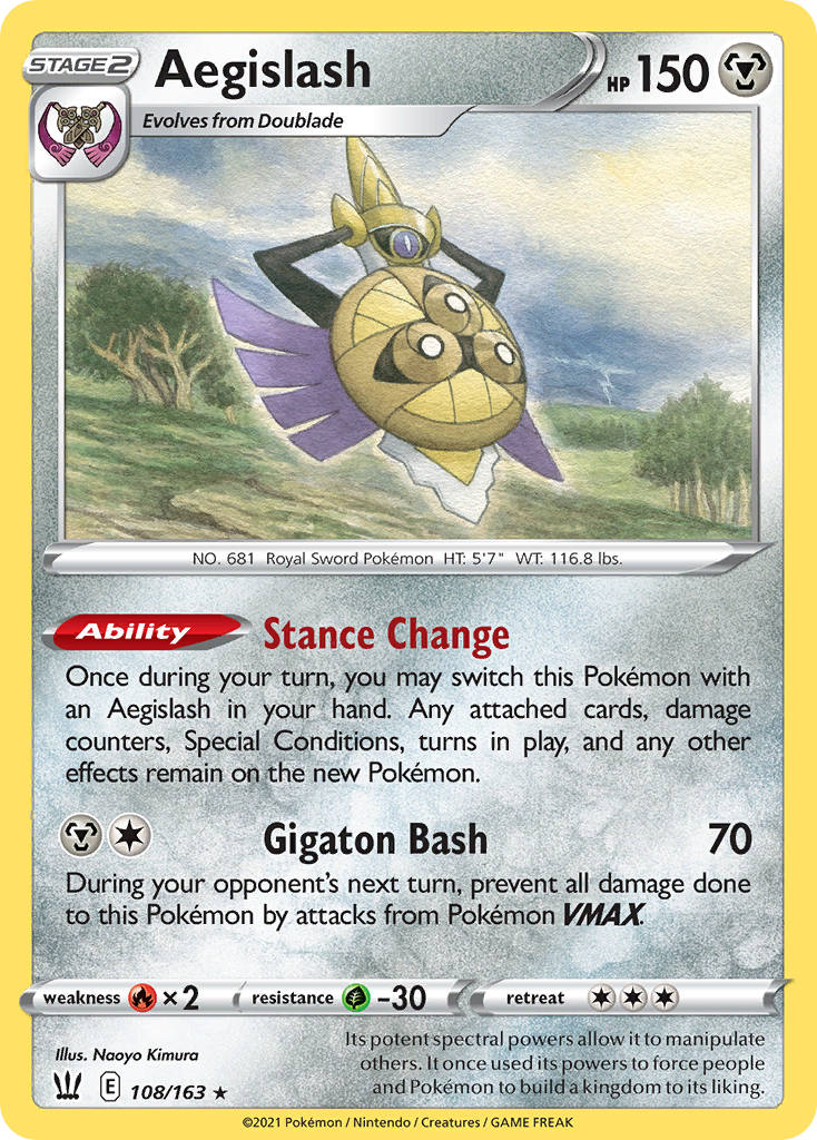 Aegislash swsh5-108 Rare from Battle Styles Set