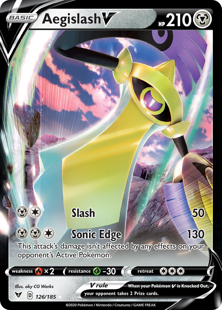 Aegislash V swsh4-126 Rare Holo V from Vivid Voltage Set