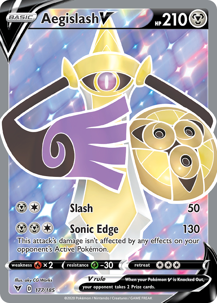 Aegislash V swsh4-177 Rare Ultra from Vivid Voltage Set