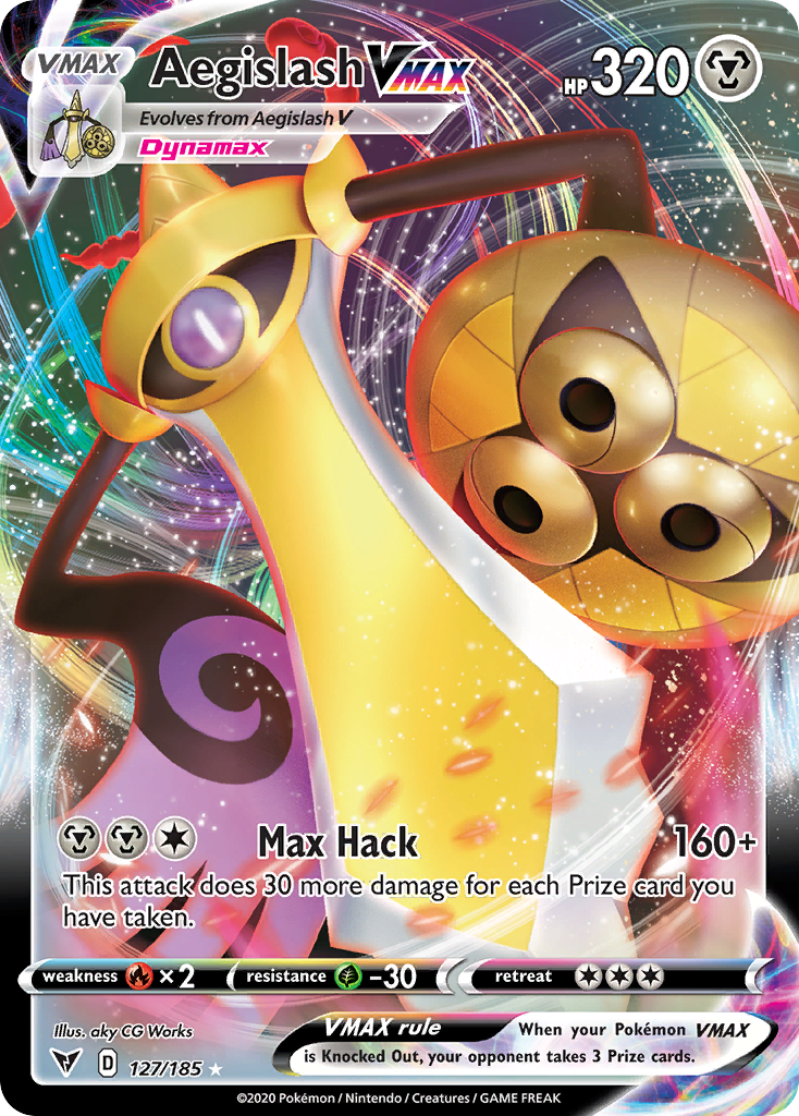 Aegislash VMAX swsh4-127 Rare Holo VMAX from Vivid Voltage Set