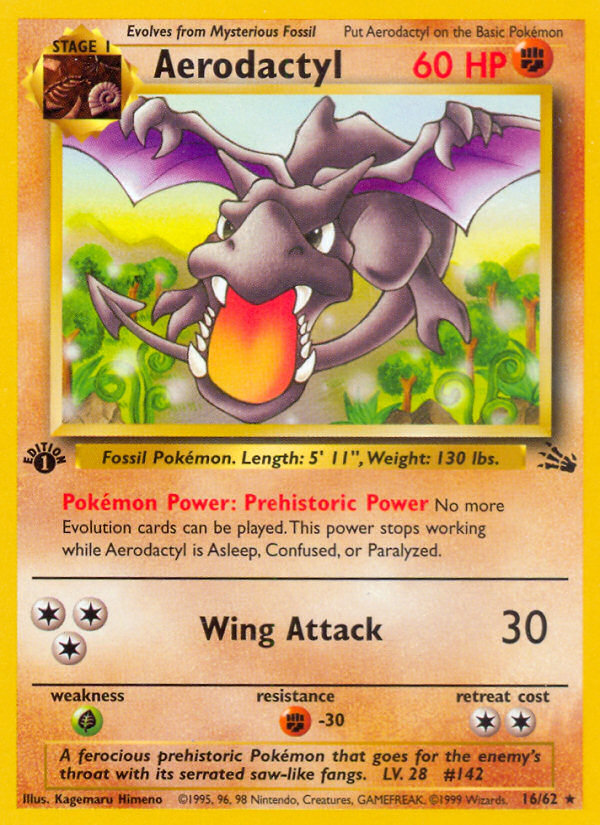 Aerodactyl base3-16 Rare from Fossil Set