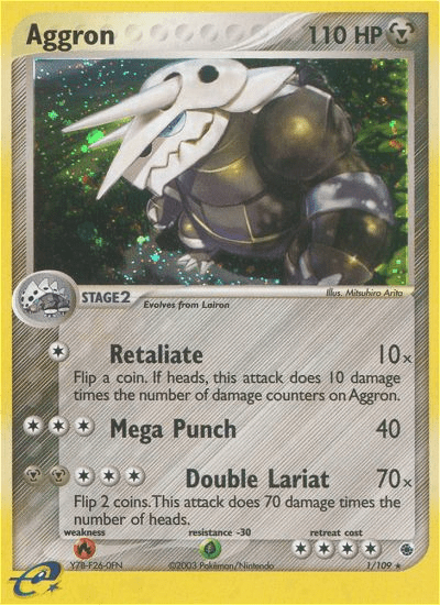 Aggron ex1-1 Rare Holo from Ruby & Sapphire Set
