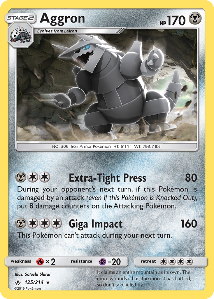 Aggron sm10-125 Rare from Unbroken Bonds Set