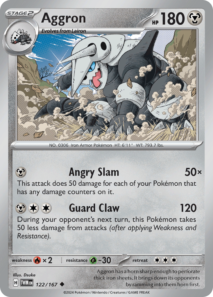 Aggron sv6-122 Uncommon from Twilight Masquerade Set