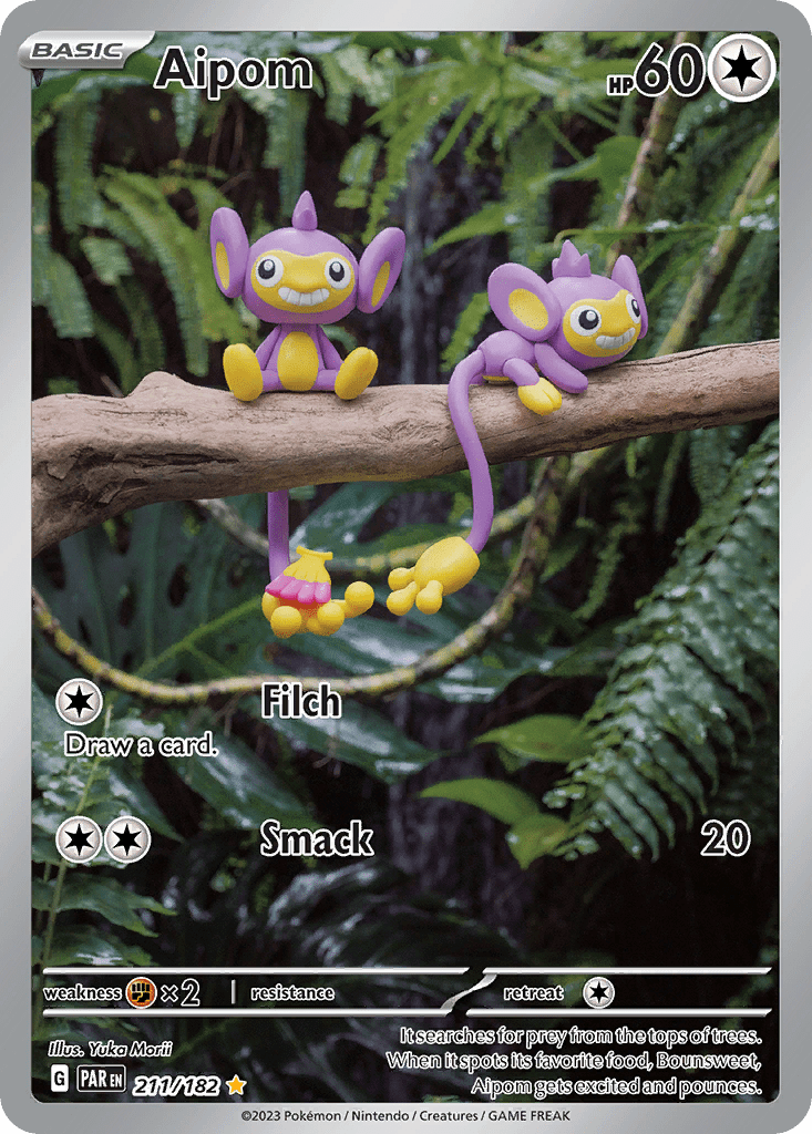 Aipom sv4-211 Illustration Rare from Paradox Rift Set