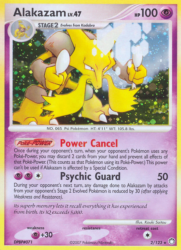 Alakazam dp2-2 Rare Holo from Mysterious Treasures Set