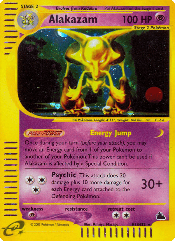 Alakazam ecard3-H1 Rare Holo from Skyridge Set