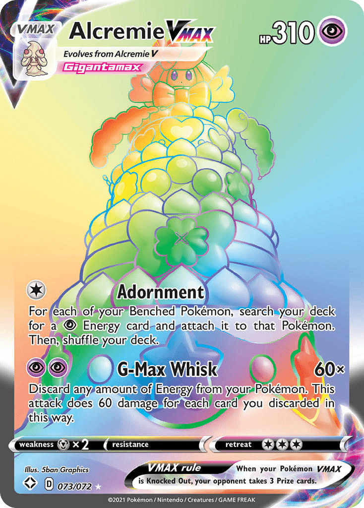Alcremie VMAX swsh45-73 Rare Rainbow from Shining Fates Set