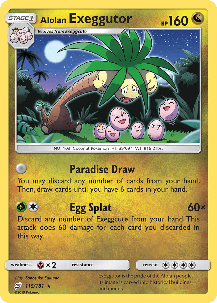 Alolan Exeggutor sm9-115 Rare from Team Up Set