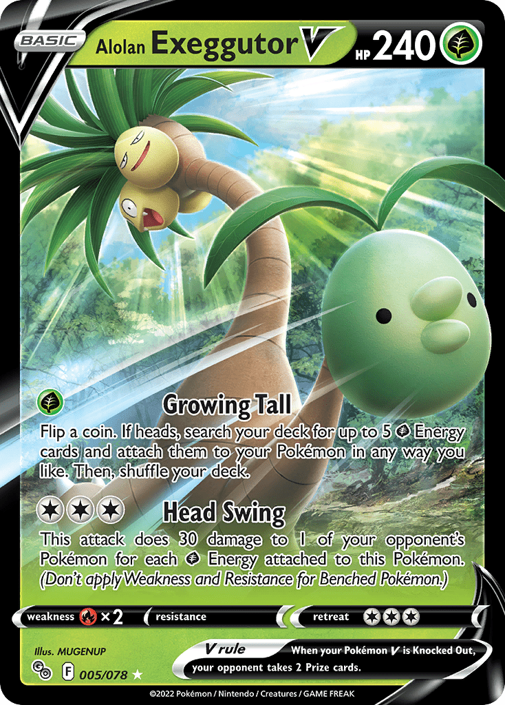 Alolan Exeggutor V pgo-5 Rare Holo V from Pokémon GO Set