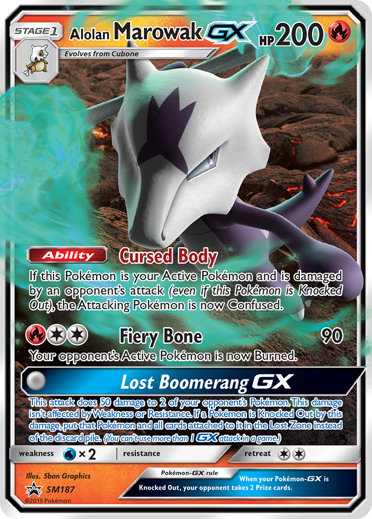 Alolan Marowak-GX smp-SM187 Promo from SM Black Star Promos Set
