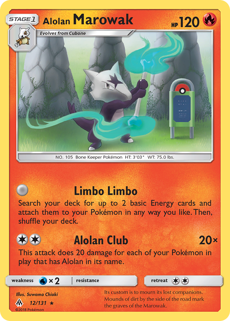 Alolan Marowak sm6-12 Rare from Forbidden Light Set