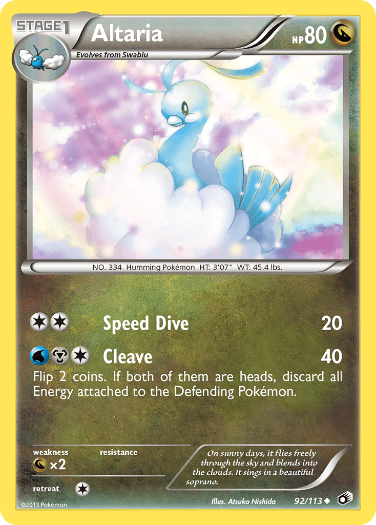 Altaria bw11-92 Uncommon from Legendary Treasures Set
