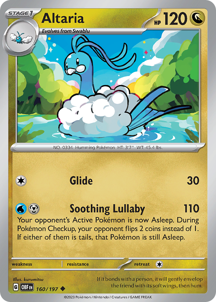 Altaria sv3-160 Uncommon from Obsidian Flames Set
