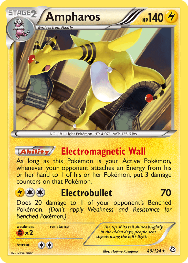 Ampharos bw6-40 Rare Holo from Dragons Exalted Set