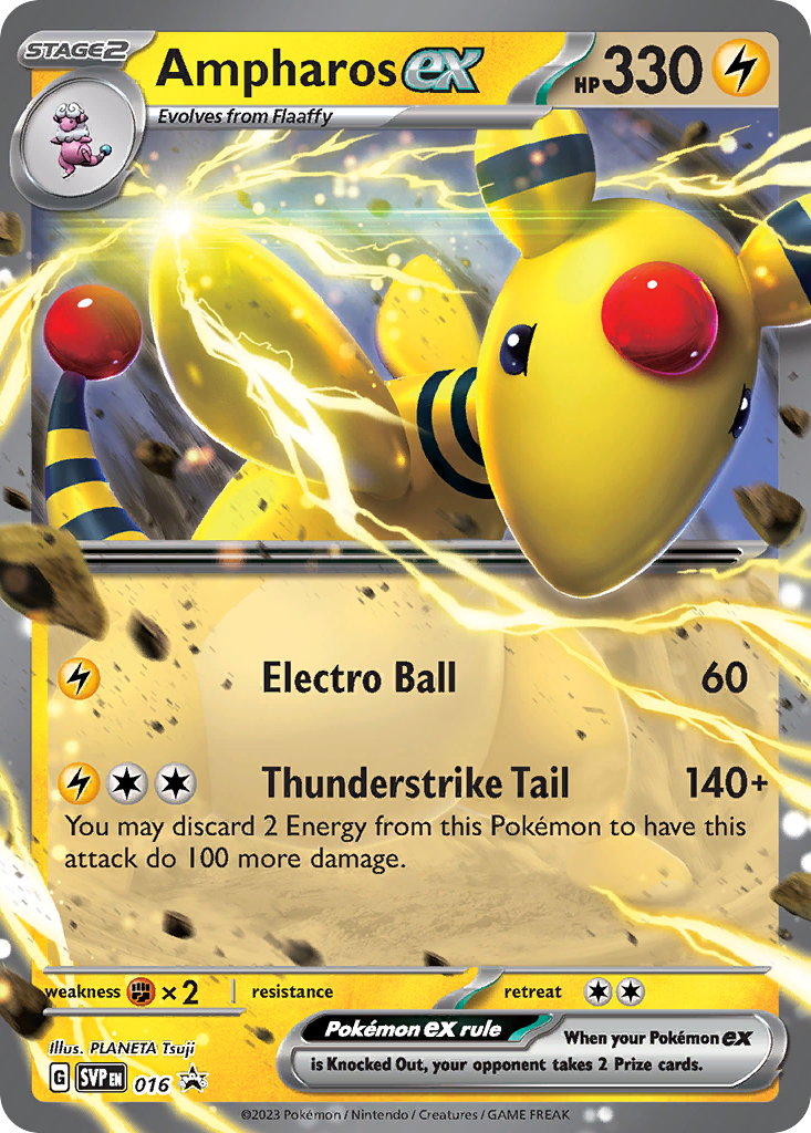 Ampharos ex svp-16 Promo from Scarlet & Violet Black Star Promos Set
