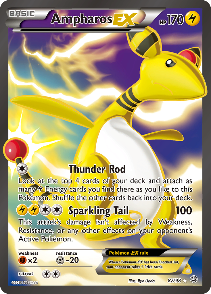 Ampharos-EX xy7-87 Rare Ultra from Ancient Origins Set