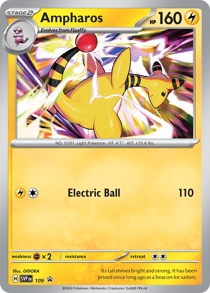 Ampharos svp-109 Promo from Scarlet & Violet Black Star Promos Set