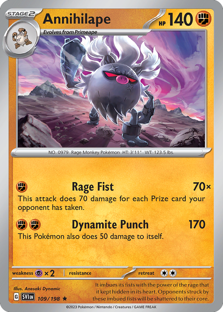 Annihilape sv1-109 Rare from Scarlet & Violet Set