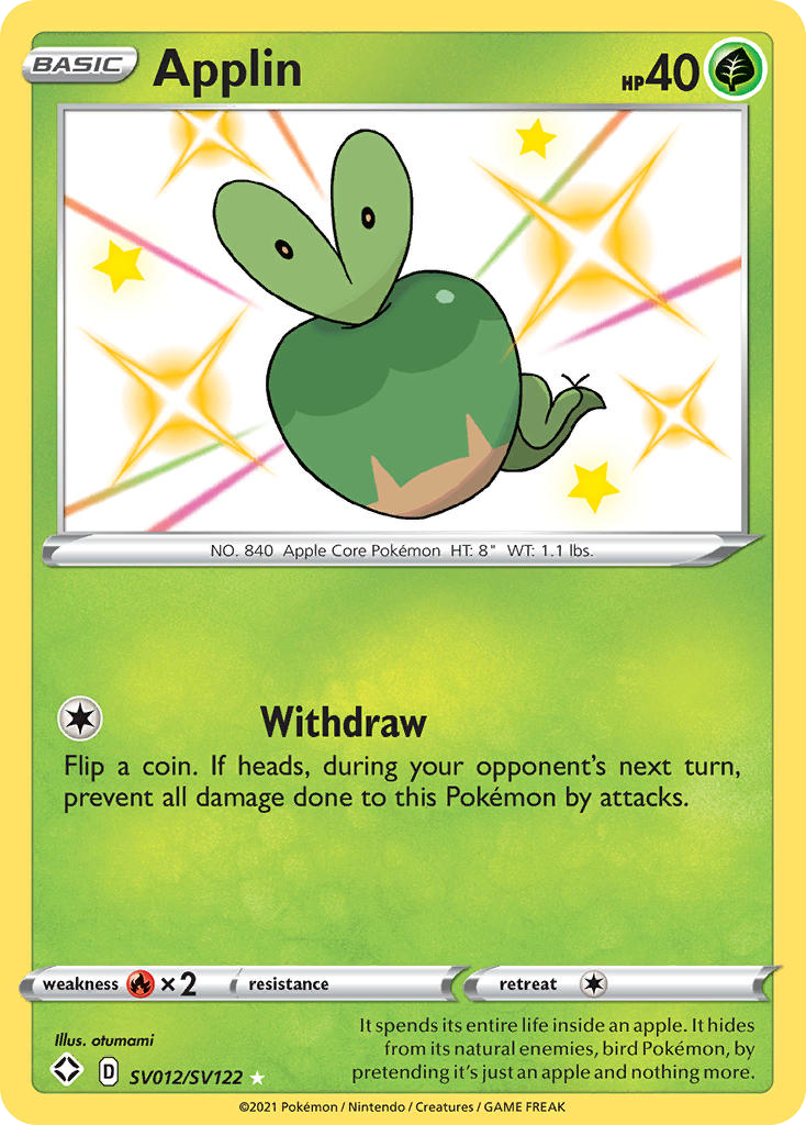 Applin swsh45sv-SV012 Rare Shiny from Shining Fates Shiny Vault Set