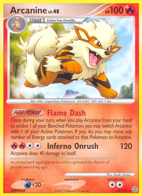 Arcanine dp3-22 Rare from Secret Wonders Set