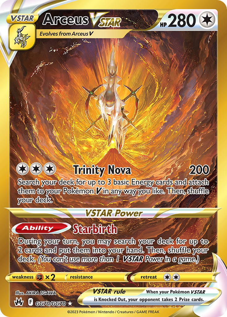 Arceus VSTAR swsh12pt5gg-GG70 Rare Secret from Crown Zenith Galarian Gallery Set