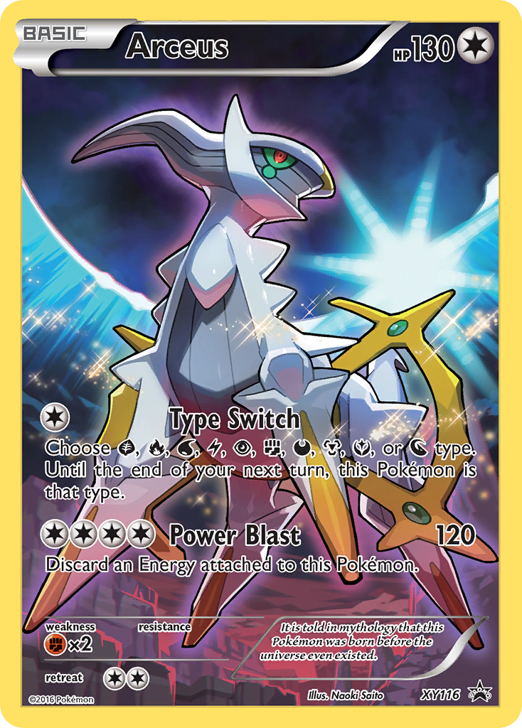 Arceus xyp-XY116 Promo from XY Black Star Promos Set
