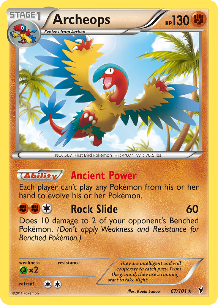 Archeops bw3-67 Rare from Noble Victories Set