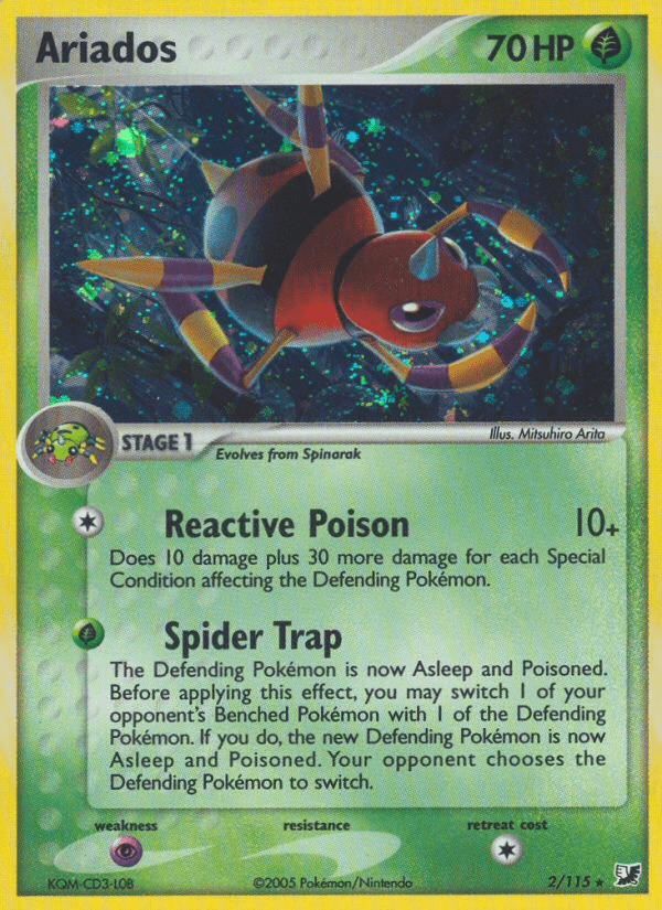 Ariados ex10-2 Rare Holo from Unseen Forces Set