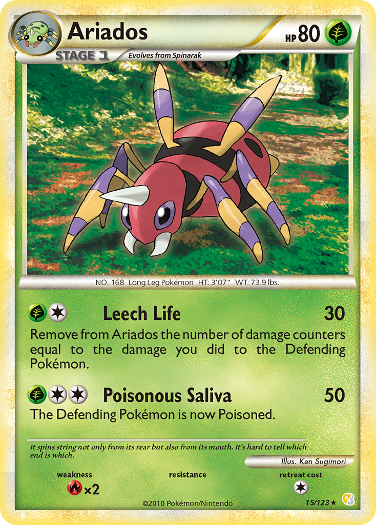 Ariados hgss1-15 Rare from HeartGold & SoulSilver Set