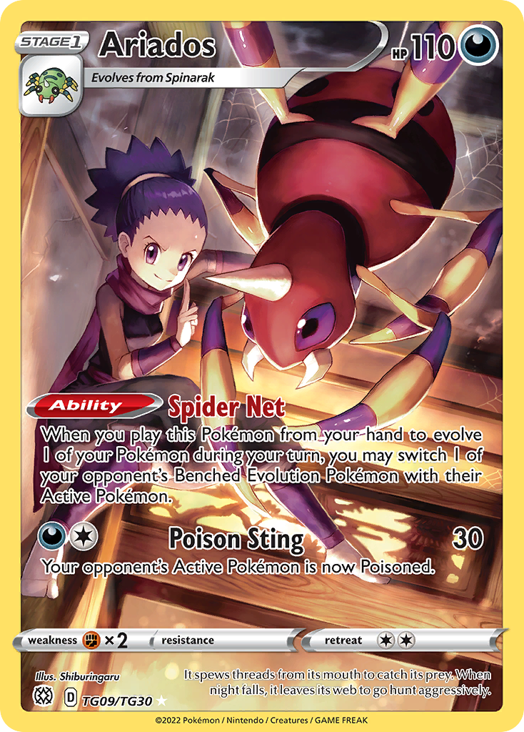 Ariados swsh9tg-TG09 Trainer Gallery Rare Holo from Brilliant Stars Trainer Gallery Set