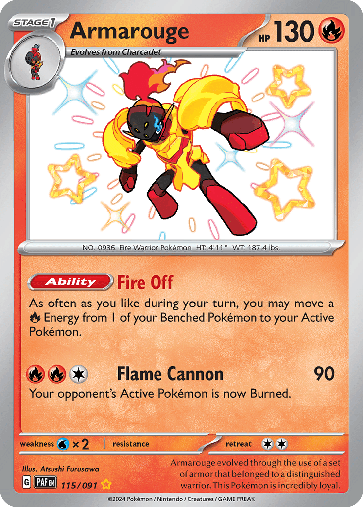 Armarouge sv4pt5-115 Shiny Rare from Paldean Fates Set