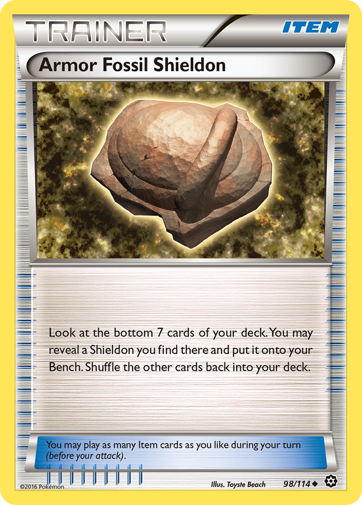 Armor Fossil Shieldon xy11-98 Uncommon from Steam Siege Set