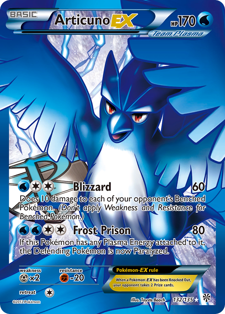 Articuno-EX bw8-132 Rare Ultra from Plasma Storm Set