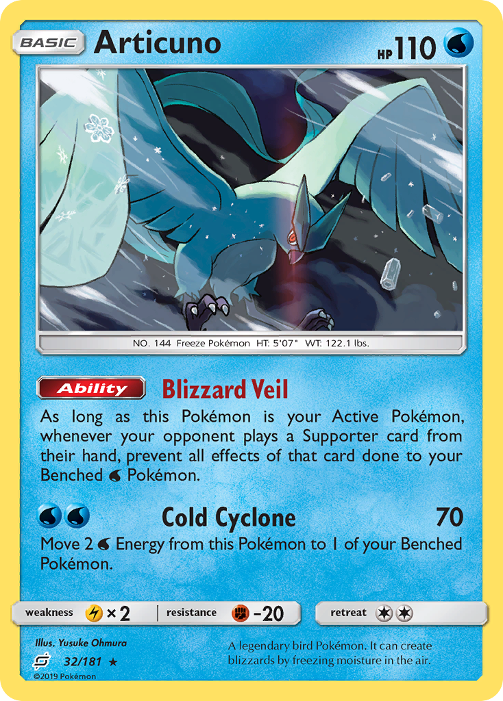 Articuno sm9-32 Rare Holo from Team Up Set