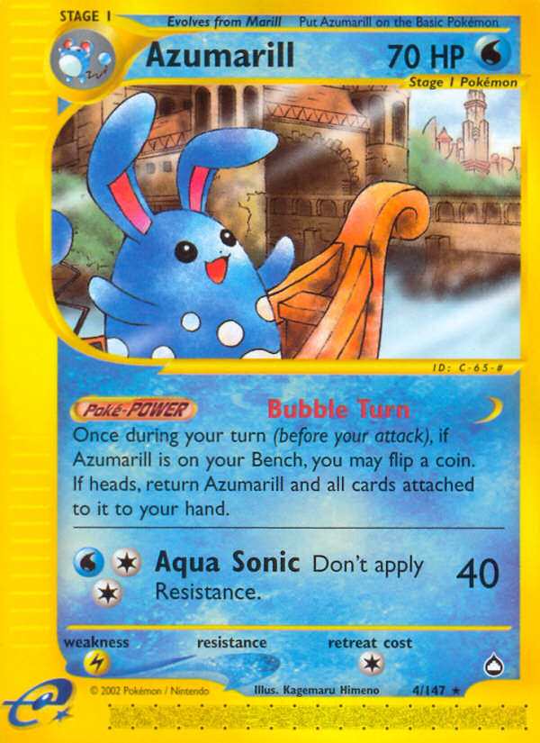 Azumarill ecard2-4 Rare from Aquapolis Set