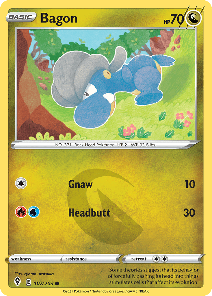 Bagon swsh7-107 Common from Evolving Skies Set