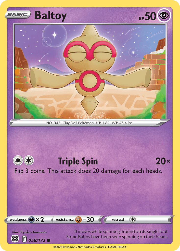 Baltoy swsh9-58 Common from Brilliant Stars Set