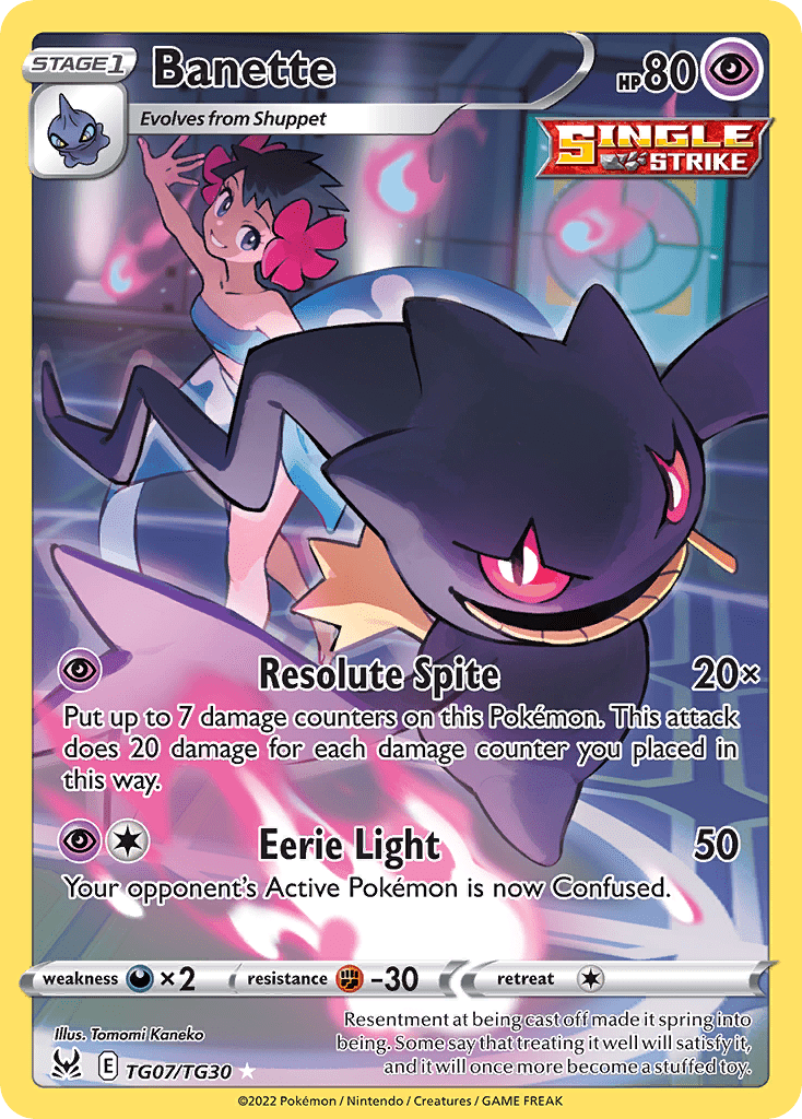 Banette swsh11tg-TG07 Trainer Gallery Rare Holo from Lost Origin Trainer Gallery Set
