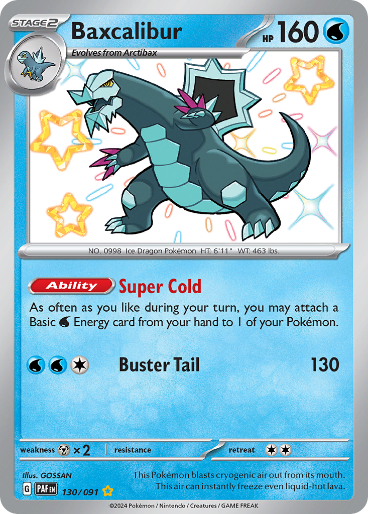 Baxcalibur sv4pt5-130 Shiny Rare from Paldean Fates Set